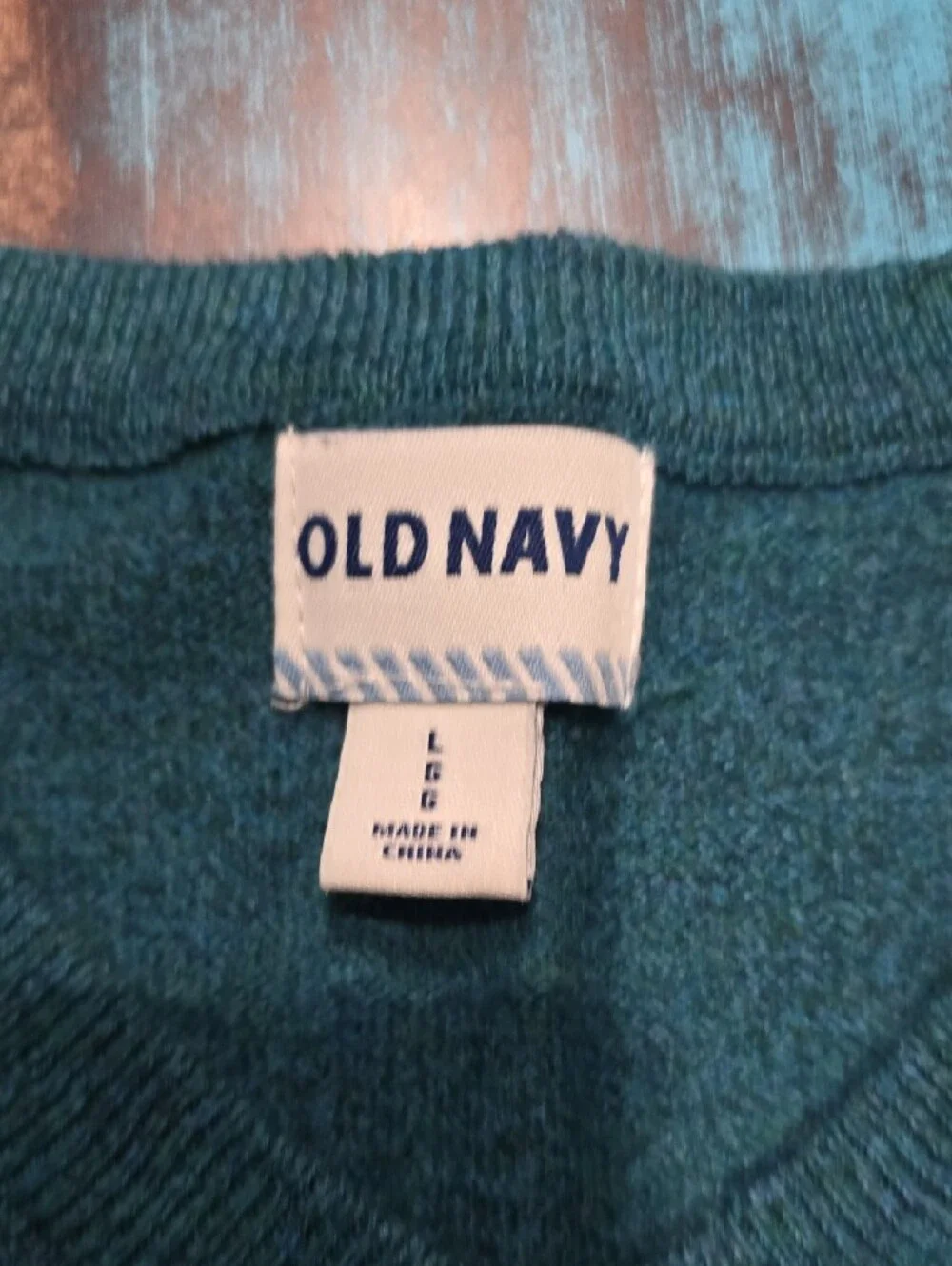 Old Navy Teal V-Neck Sweater